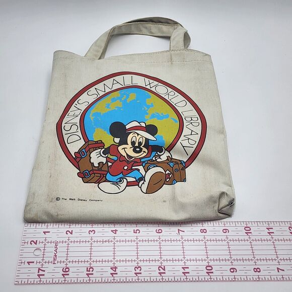 Walt Disney Vintage Small World Library Mickey Mouse Tote Bag - Picture 5 of 6